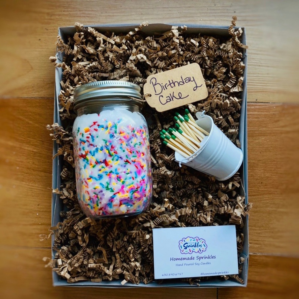 Birthday Cake Sprinkle Candle gift box